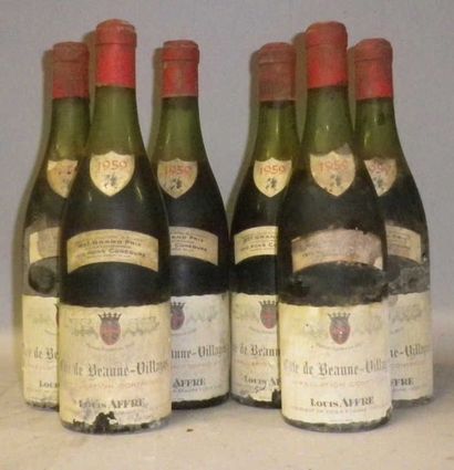 6 Bouteilles COTE DE BEAUNE VILLAGES 1959...