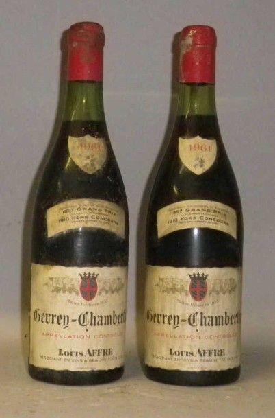 2 Bouteilles GEVREY CHAMBERTIN 1961 - Louis...