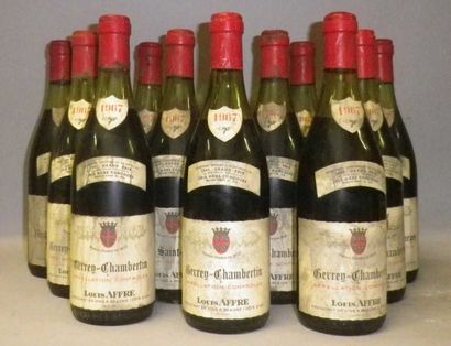 12 Bouteilles GEVREY CHAMBERTIN 1967 - Louis...