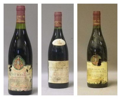 LOT DE 3 BOUTEILLES DE VINS ROUGES DE BOURGOGNE:...