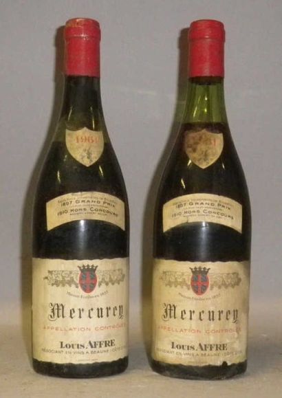 2 Bouteilles MERCUREY 1961 - Louis Affre...