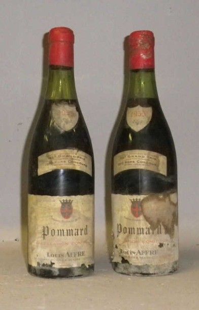 2 Bouteilles POMMARD 1955 - Louis Affre Etiquettes...