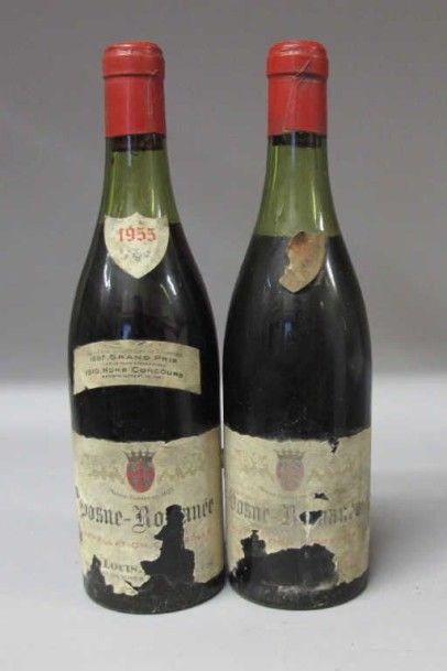 2 Bouteilles VOSNE ROMANEE 1955 - Louis Affre...