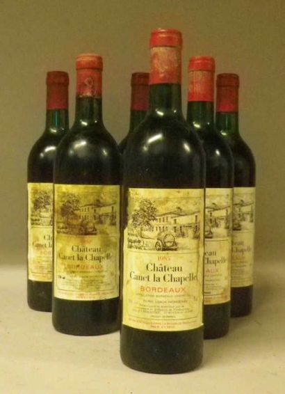 6 Bouteilles CHÂTEAU CANET LA CHAPELLE 1985...