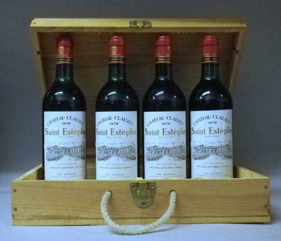 4 Bouteilles CHÂTEAU CLAUZEL 1979 - St. Estèphe...