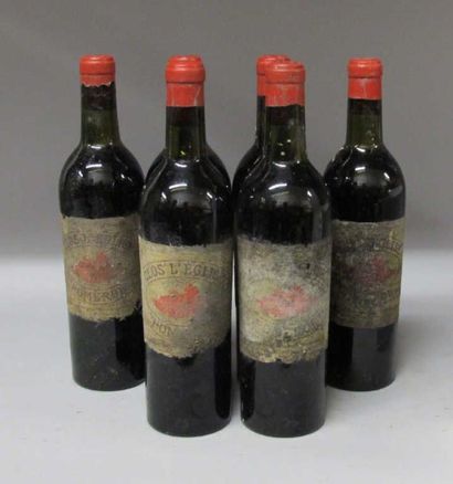 6 Bouteilles CLOS L'EGLISE 1952 - Pomerol...