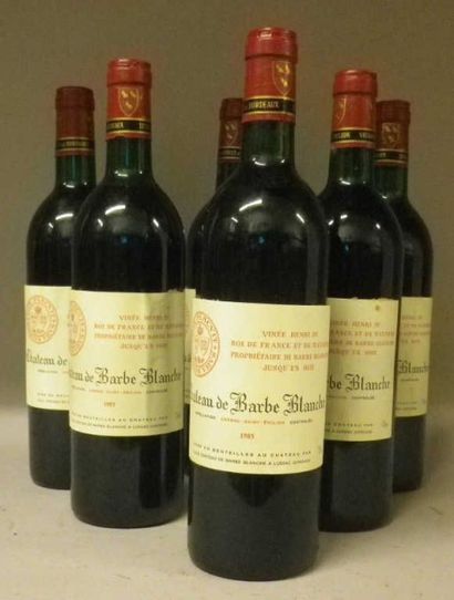 6 Bouteilles CHÂTEAU de BARBE BLANCHE 1985...