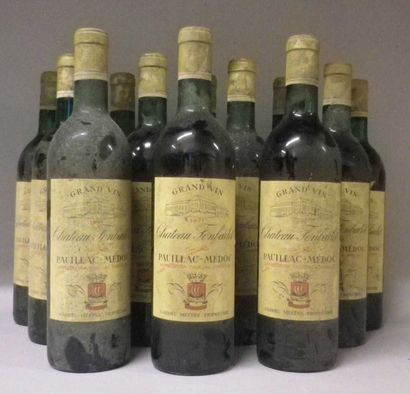 12 Bouteilles CHÂTEAU FONBADET 1971 - Pauillac...