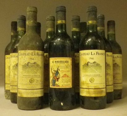 12 Bouteilles CHÂTEAU LA FRANCE 1986 - Bordeaux...