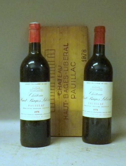 2 Bouteilles CHÂTEAU HAUT BAGES LIBERAL 1978...