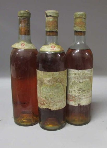 3 Bouteilles CHÂTEAU CAILLOU 1959 - Sauternes...