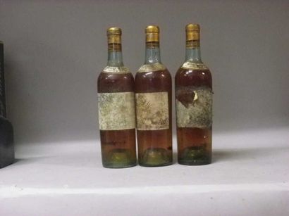 3 Bouteilles CHÂTEAU CLIMENS 1943 - Barsac...