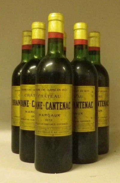 6 Bouteilles CHÂTEAU BRANE CANTENAC 1973...