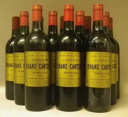 12 Bouteilles CHÂTEAU BRANE CANTENAC 1986...