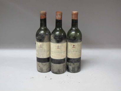 3 Bouteilles CHÂTEAU PAPE CLEMENT 1955 -...