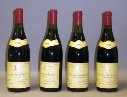 4 Bouteilles GEVREY CHAMBERTIN 1998 - Ba...