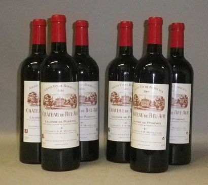 6 Bouteilles CHÂTEAU BELAIR 2001 - Lalande...