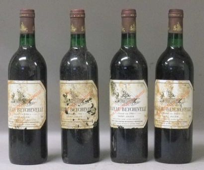4 Bouteilles CHÂTEAU BEYCHEVELLE 1986 - St....