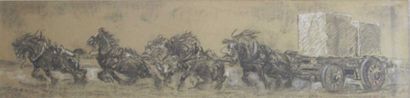 Ecole française du XIXe siècle. Chevaux de...