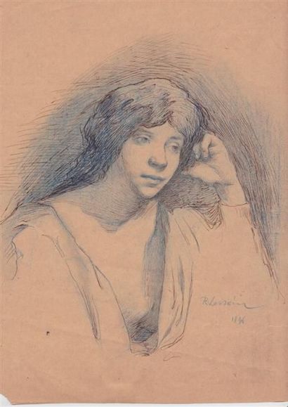 René LORRAIN (1873-?). Portrait de femme....