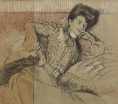 Pierre Georges JEANNIOT (1848-1934). Portrait...