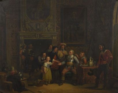 Ecole française du XIXe siècle. La diseuse...