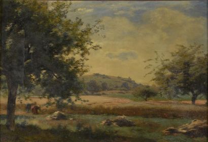 Gaspard Jean LACROIX (1810-1878). La fenaison....