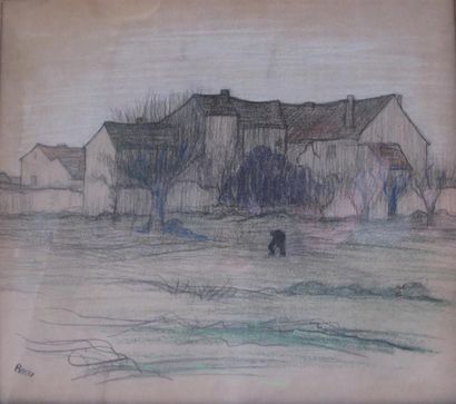 Joseph ROSSI (1892-1930). Reverbère et chien...