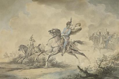 Attribué à Carle VERNET (1758-1836). Hussard...