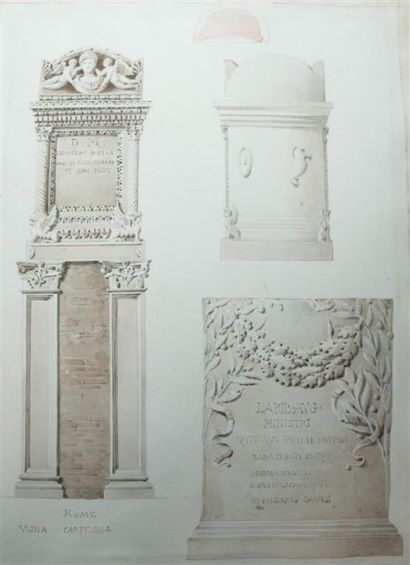 Ecole française vers 1820. Relevé de la villa...