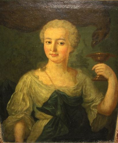 Ecole française du XVIIIe « Femme tenant...