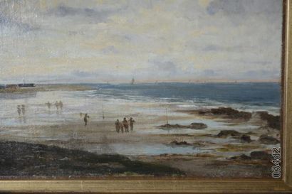 Attribué à Stanislas LEPINE (1835-1892) Plage...