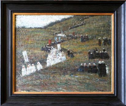 Léon BELLEMONT (1866-1961) Procession en...
