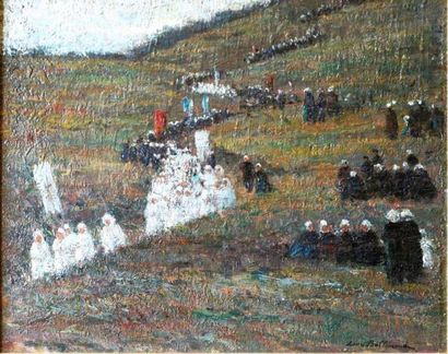 Léon BELLEMONT (1866-1961) Procession en...