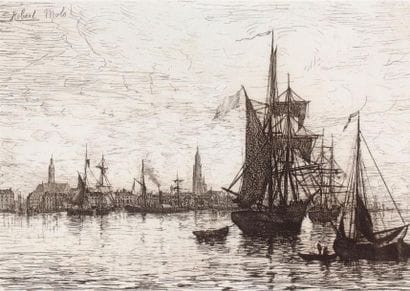 Robert MOLS (1848 1903)
Rade d'Anvers
Eau-forte....