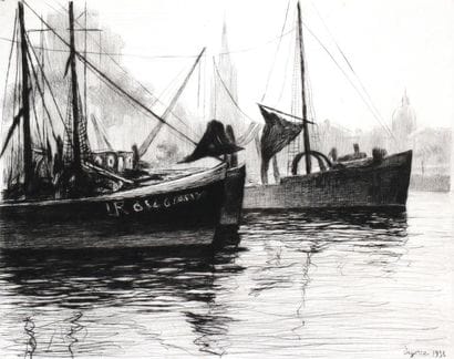 DE GORCE (XXe) La Rochelle. Gravure signée...