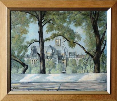 Gustave PIERRE (1875-1939) Vue de l'église...