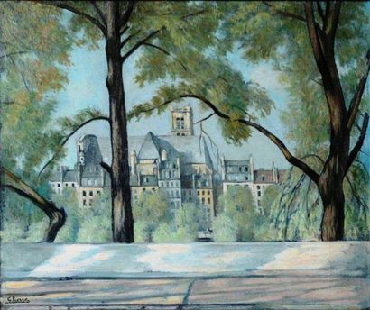 Gustave PIERRE (1875-1939) Vue de l'église...