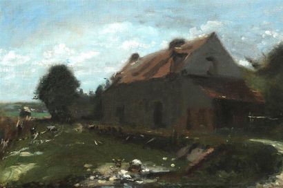 Adolphe CALS (1810-1880) Ferme au poucheux...