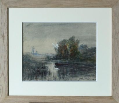 François-Auguste RAVIER (1814-1895) Barque...