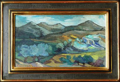 François LOMBARDI (1925-1996) Les Alpilles...