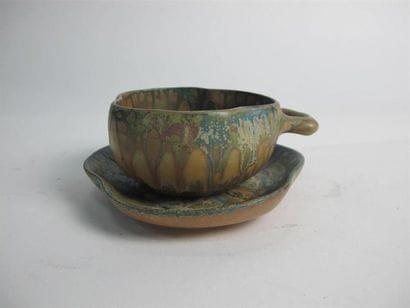 Gilbert METENIER (XXe). Tasse et sa sous...