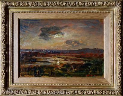 François-Auguste RAVIER (1814-1895) Coucher...