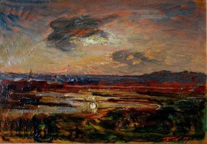 François-Auguste RAVIER (1814-1895) Coucher...