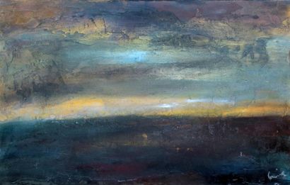 Sylvie BOQUIN (XXe siècle) ?? Paysage abstrait...