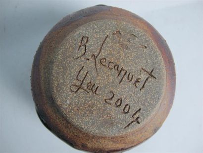Brigitte LECANUET (née en 1949). Bol en grès...