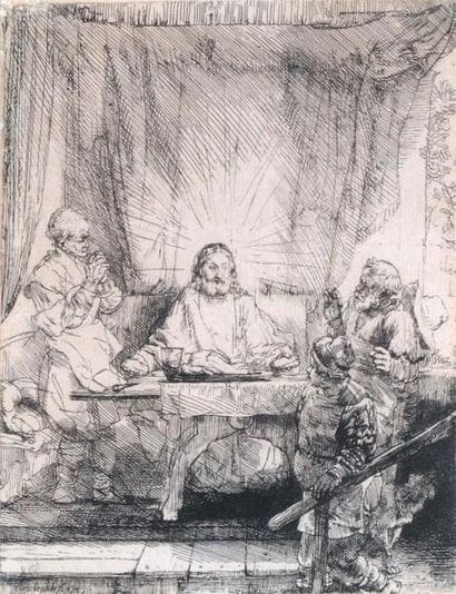 REMBRANDT VAN RIJN (1606 1669)
Christ à Emmaüs....