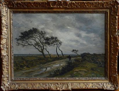 André DAUCHEZ (1870-1948) Coup de vent sur...