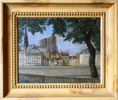 René KARBOWSKY (1883-?) Vue de Notre-Dame...