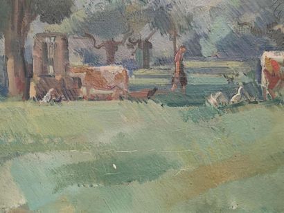 Guillaume DULAC (1868/83-1929) Ferme au cyprès...